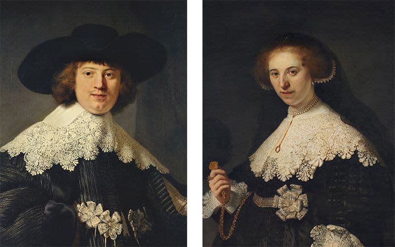 RETRATOS COLGANTES DE MAERTEN SOOLMANS Y OOPJEN COPPIT - REMBRANDT VAN RIJN